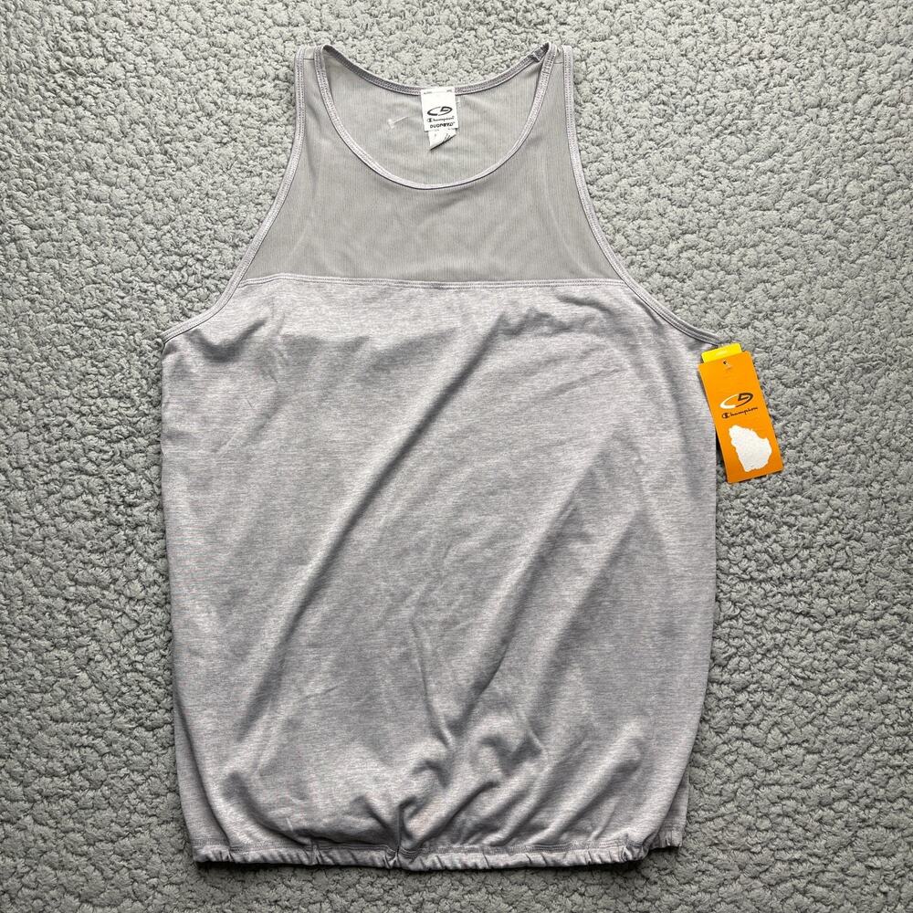 Champion Sleeveless Tank Top Womens XL DuoDry Elastic Cinch Waist Gray